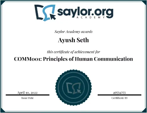 Certified in Communication & Human Psychology.