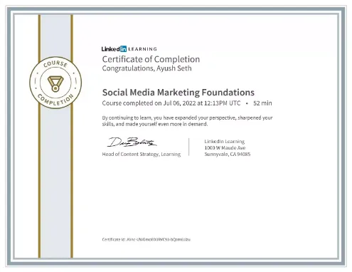 Social Media Marketing Foundations.