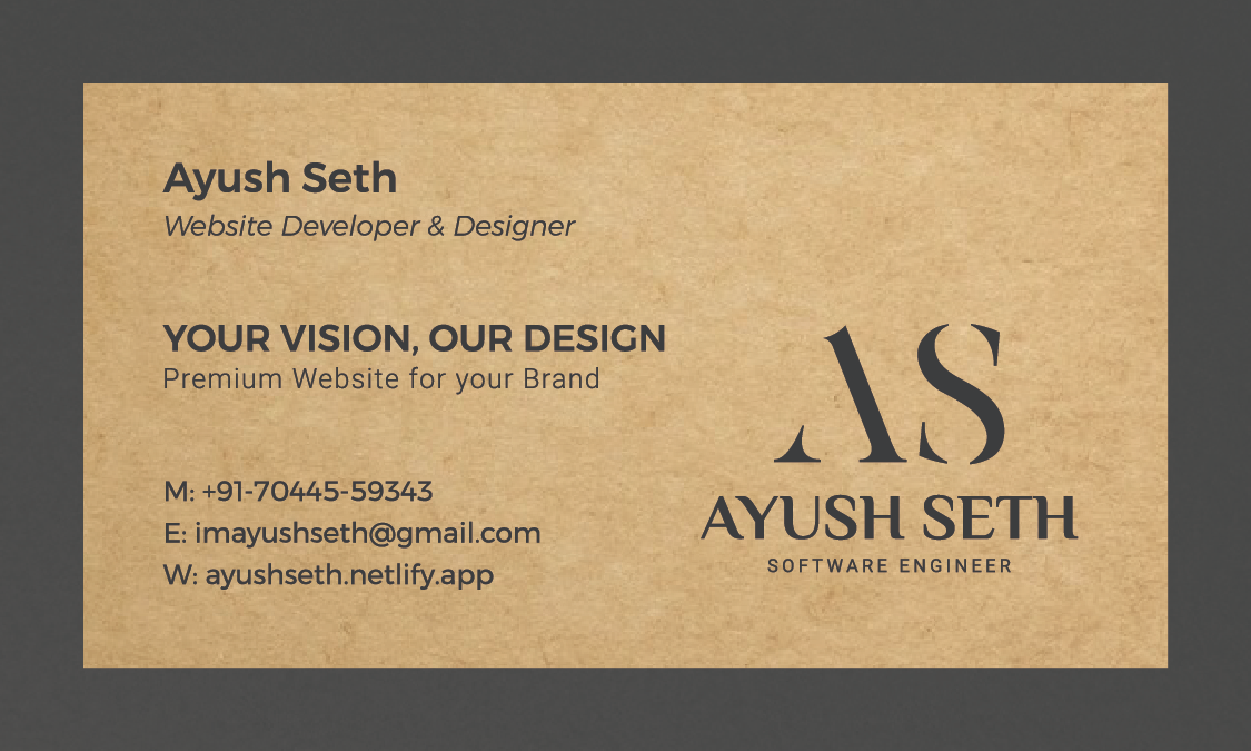 business card design front